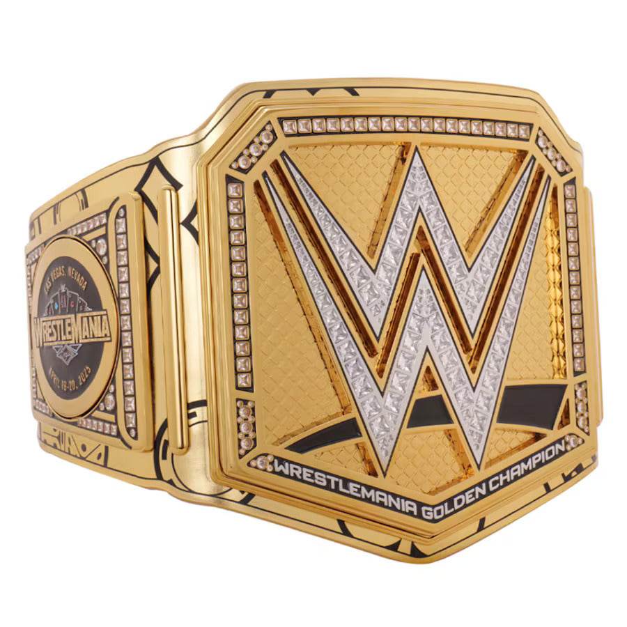 WWE WrestleMania 41 Golden Championship Replica Title Belt Championship Belt WWF Belt
