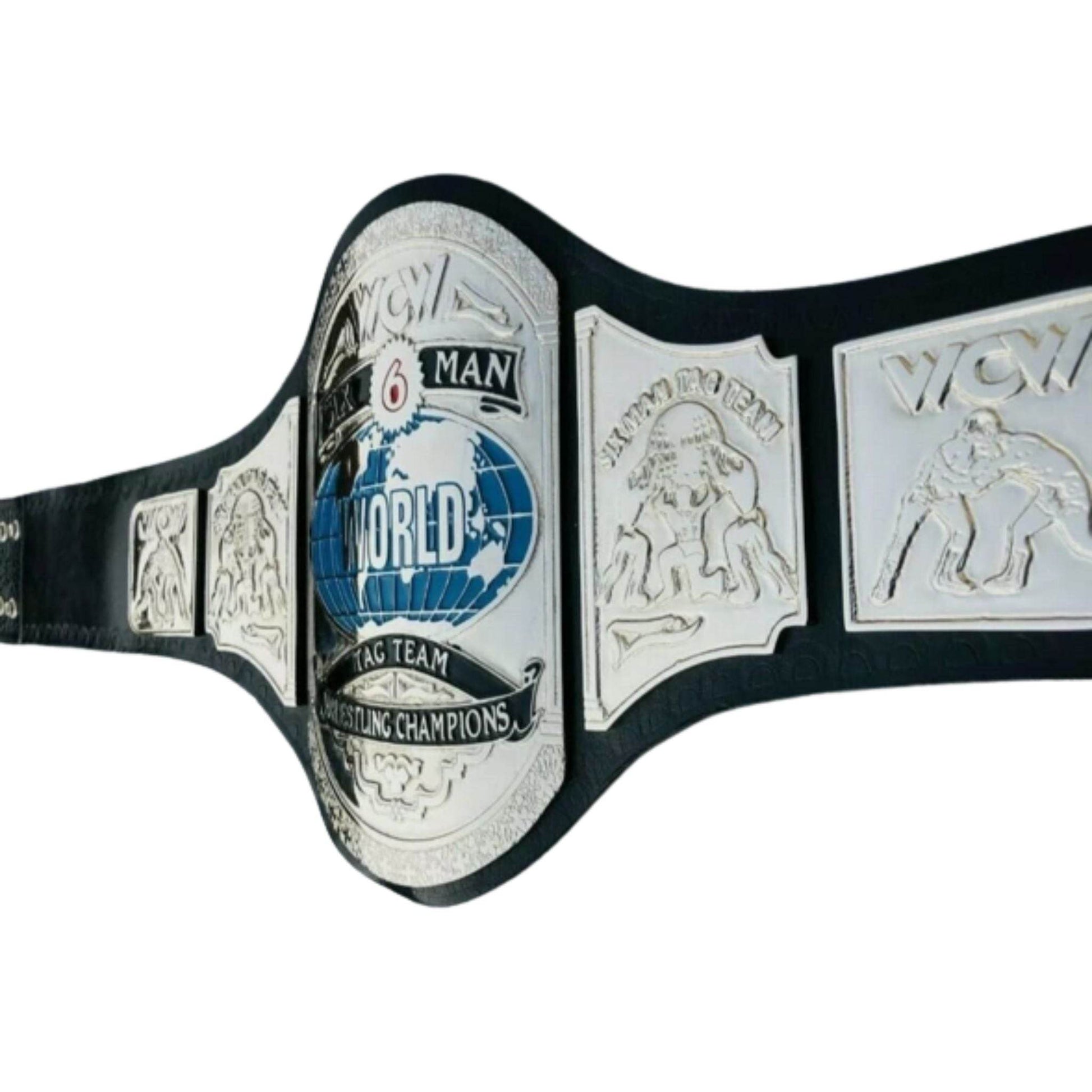 WCW World Six-Man Tag Team Championship Replica Title Belt Championship Belt WWF Belt