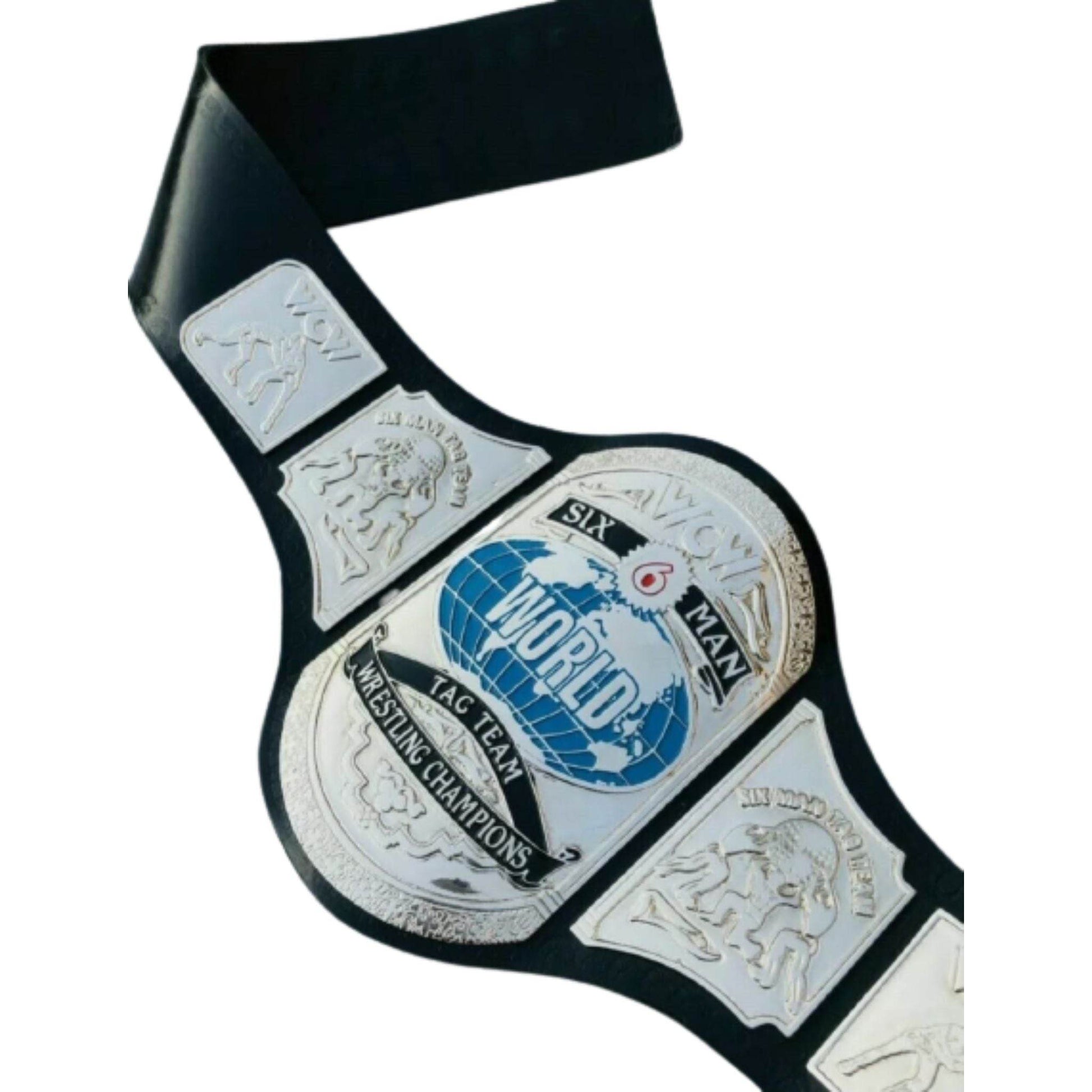 WCW World Six-Man Tag Team Championship Replica Title Belt Championship Belt WWF Belt