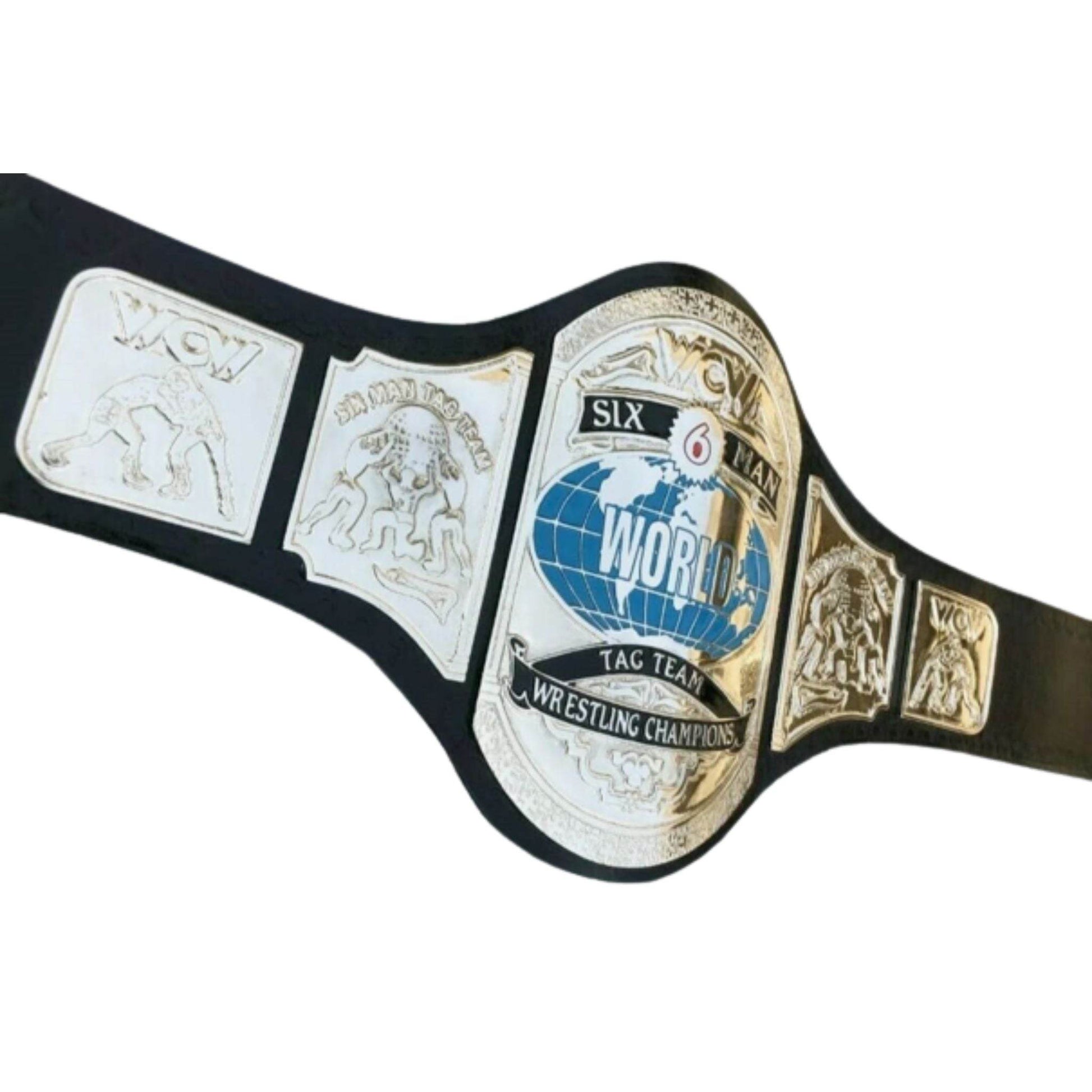 WCW World Six-Man Tag Team Championship Replica Title Belt Championship Belt WWF Belt