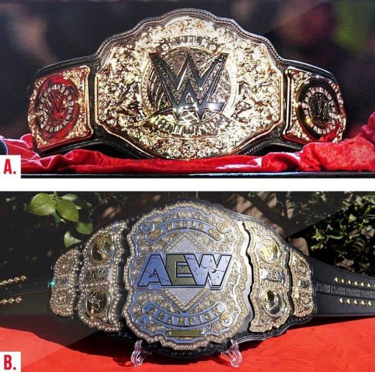 AEW Championship Belts vs WWE Belts - WWF Belt