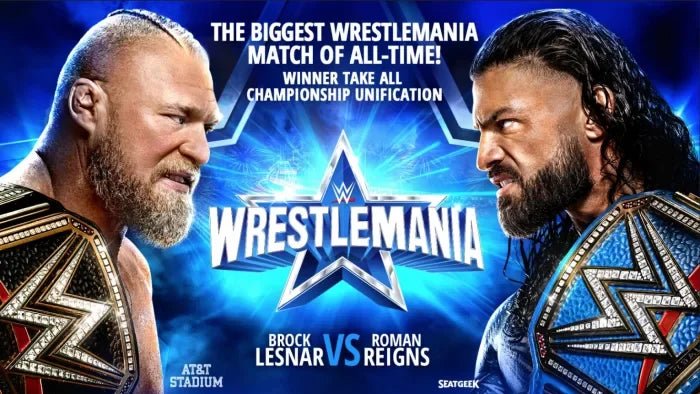 Roman Reigns vs Brock Lesnar Wrestlemania 38 - WWF Belt