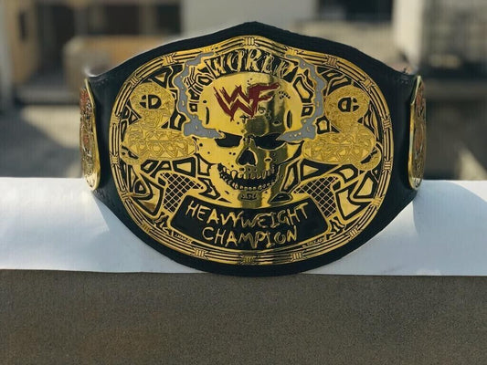 WWF Black Leather World Heavy Weight Championship Smoking Skull Belt