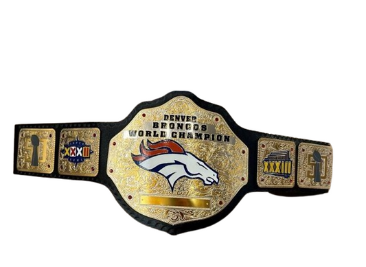 DENVER BRONCOS NFL Championship Wrestling Belt 2mm Brass Adult Size