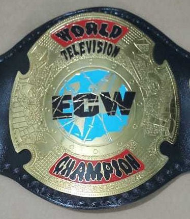 ECW World Television Championship Leather Belt Thick Brass Plated Adult size Replica Belts