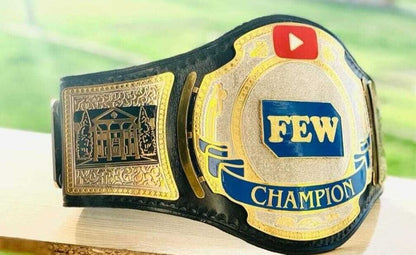 FEW world championship wrestling belts 2mm brass adult size Yotube logo