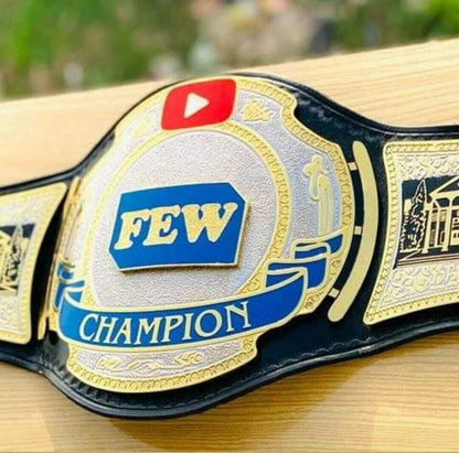 FEW world championship wrestling belts 2mm brass adult size Yotube logo