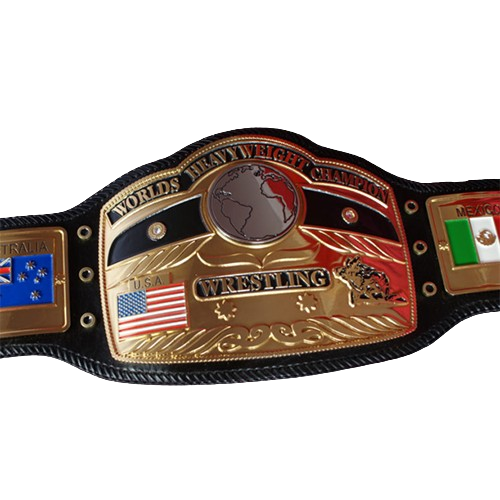 Worlds Heavy Weight Championship belt with Block Logo