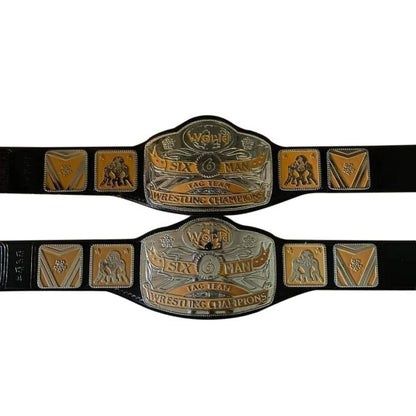 NWA World Six Tag Team Wrestling Championship Leather Belt