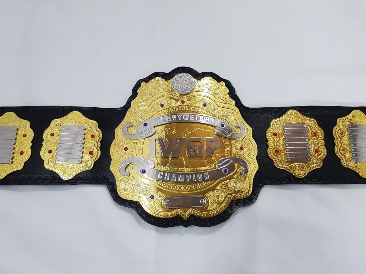 IWGP World Heavyweight Wrestling Championship Leather Dual Plates Replica Belts