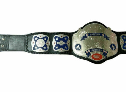 New NWA National Championship Wrestling Title Belt Replica Real Leather Strap Thick Metal Plated Adult Size