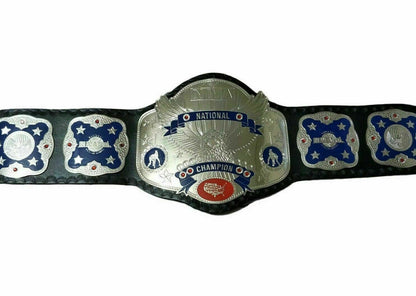 New NWA National Championship Wrestling Title Belt Replica Real Leather Strap Thick Metal Plated Adult Size