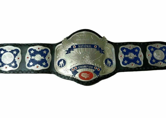 New NWA National Championship Wrestling Title Belt Replica Real Leather Strap Thick Metal Plated Adult Size