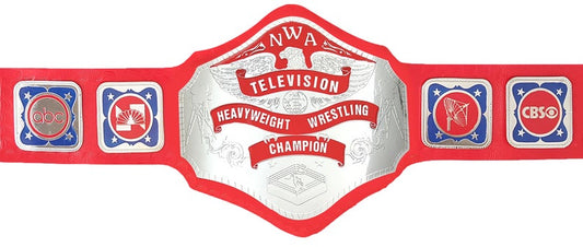 New NWA TELEVISION Heavyweight Wrestling Championship Belt Black Replica Thick Metal Plates Adult Size