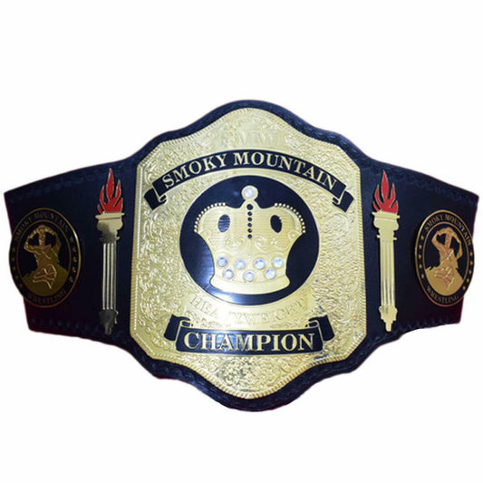 New SMW Smoky Mountain Heavyweight Championships Wrestling Belt Replica Metal Plates Adult Size Belts