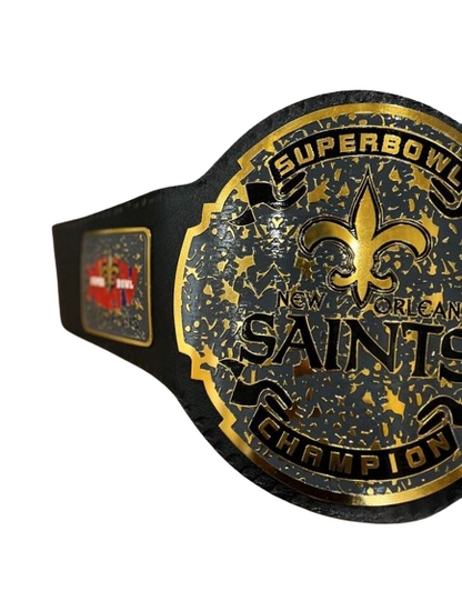 New Orleans Saints NFL Championship Belt Brass 2mm Original Leather Adult Size