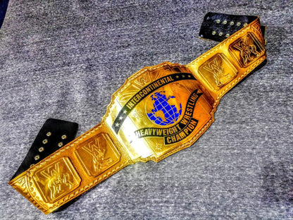 New intercontinental heavy weight championship belt with Gold Strap and Gold  Plates