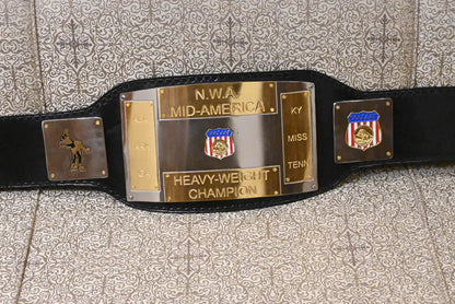 Nwa Mid America Heavyweight Champion Dual Plated Title Belt
