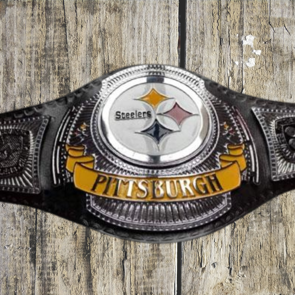 Pittsburgh Steelers Fan Championship Belt Wrestling Title Adult Brass New