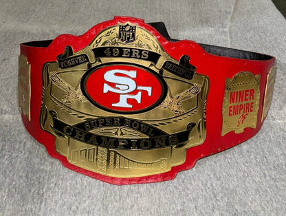 San Francisco SF 49ers Super Bowl Championship Leather Belt NFL Adult Size 2mm