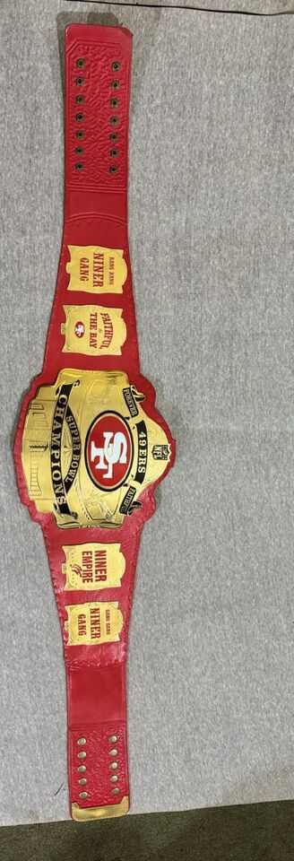 San Francisco SF 49ers Super Bowl Championship Leather Belt NFL Adult Size 2mm