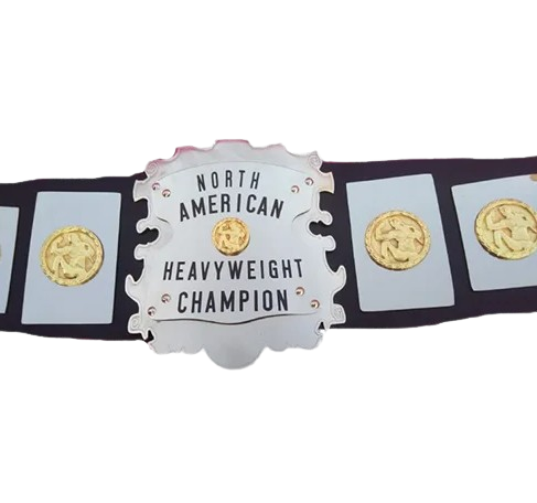 Old North American Heavyweight Champion Belt Bill Watts Cowboy Tri State Version