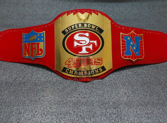 Super Bowl Sf 49ers Championship Belt Title Adult Size Replica Brass Plates