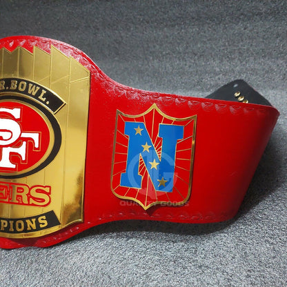 Super Bowl Sf 49ers Championship Belt Title Adult Size Replica Brass Plates