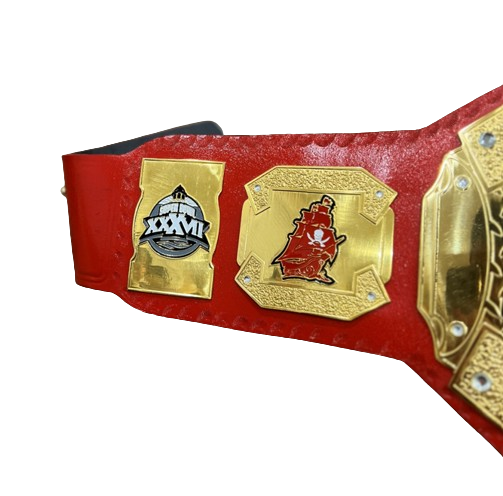 Tampa Bay Buccaneers NFL Championship Wrestling Belt 2mm Brass Adult Size