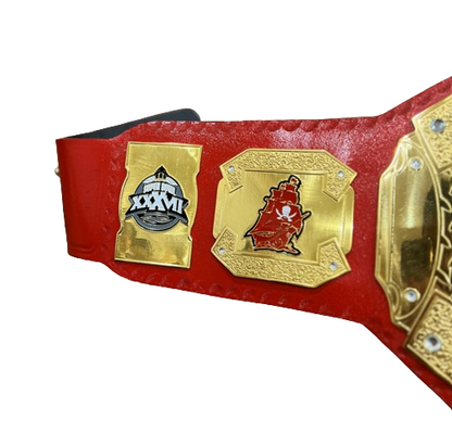 Tampa Bay Buccaneers NFL Championship Wrestling Belt 2mm Brass Adult Size