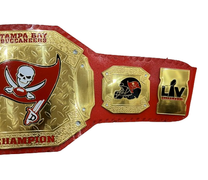 Tampa Bay Buccaneers NFL Championship Wrestling Belt 2mm Brass Adult Size