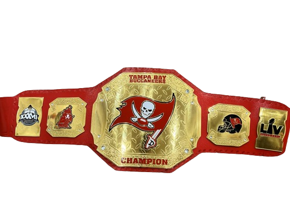 Tampa Bay Buccaneers NFL Championship Wrestling Belt 2mm Brass Adult Size