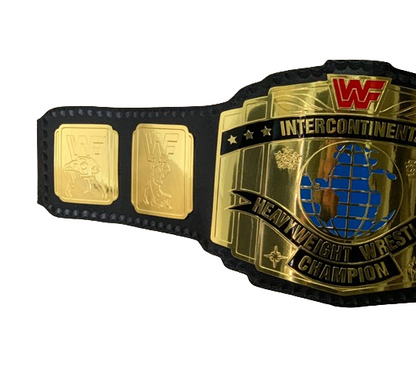 WWF Intercontinental Block Heavyweight Championship Replica Belt BlackStrap Red Logo