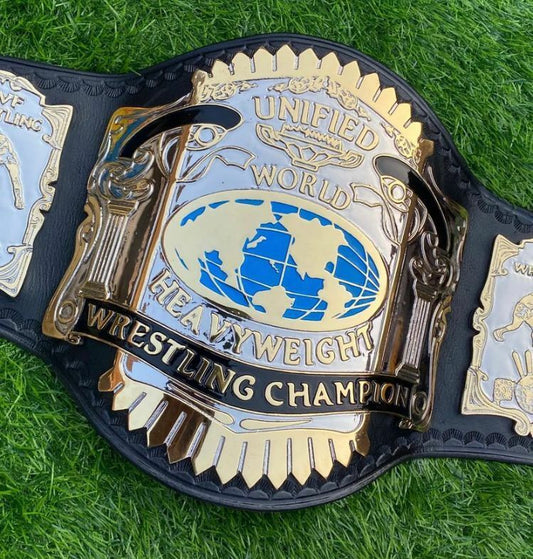 World Heavyweight Unified Wrestling Championship Title Belt 4 mm Brass