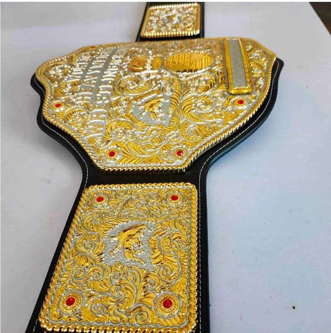Big Gold World Die Cast Dual Plated Heavyweight Championship Belt
