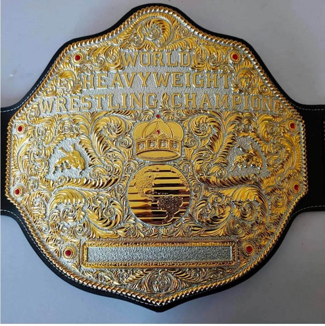 Big Gold World Die Cast Dual Plated Heavyweight Championship Belt - WWF Belt