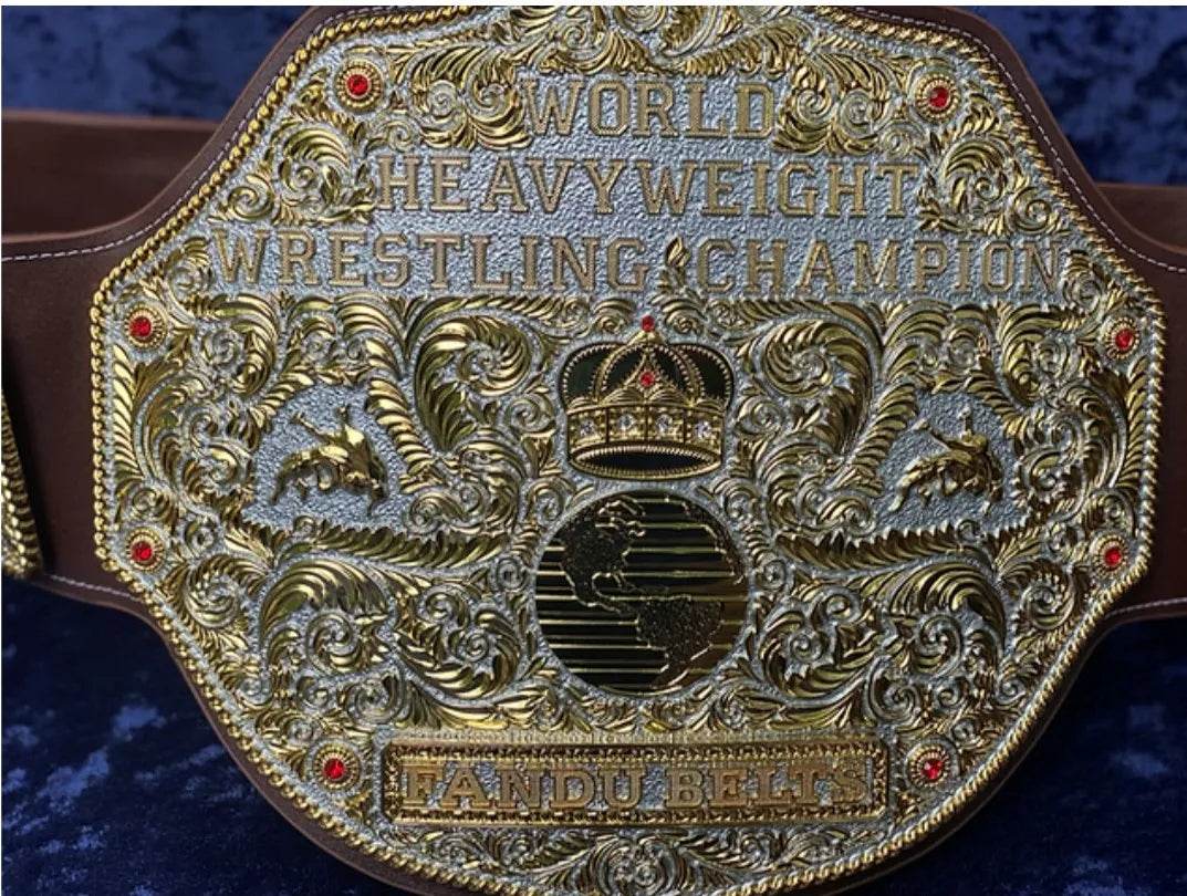 Big Gold World Die Cast Dual Plated Heavyweight Championship Belt - WWF Belt