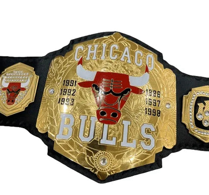 Chicago Bulls Basket Ball Championship Belt Adult Size 2mm Brass - WWF Belt