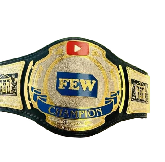 FEW world championship wrestling belts 2mm adult size Yotube logo - WWF Belt