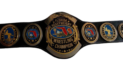 Florida Heavyweight Wrestling Championship Leather Title Belt - WWF Belt