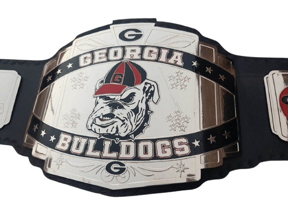Georgia Bulldog Customized Title New Belt 2mm brass plates Black - WWF Belt