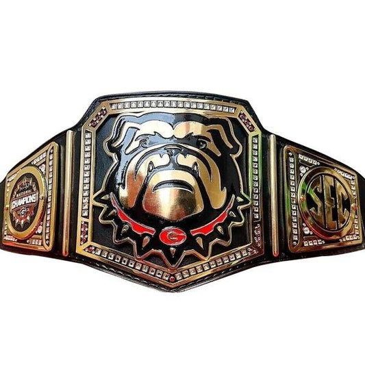 Georgia Bulldog National Customized Championship Title Belt - WWF Belt