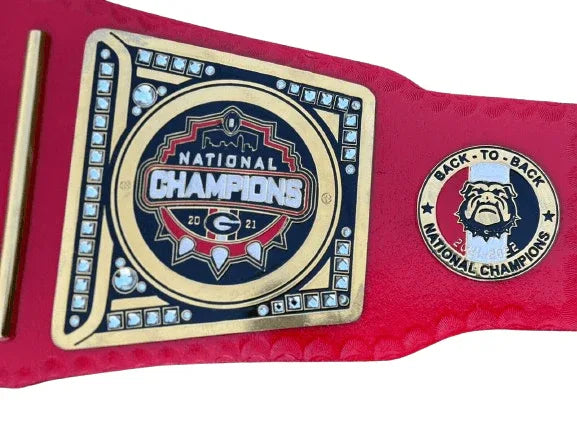 Georgia Bulldog NFL American Football Championship Belt - WWF Belt
