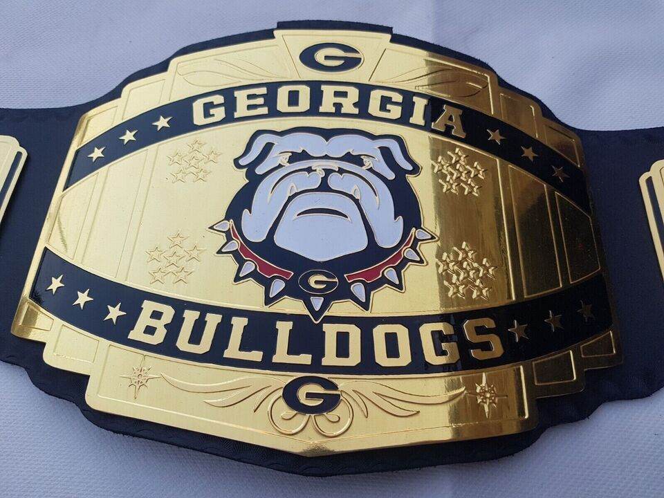 Georgia Bulldogs Championship Wrestling Brass 2mm Belt Adult - WWF Belt
