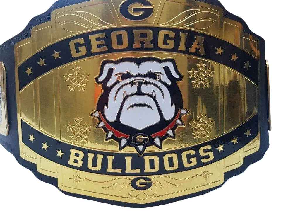 Georgia Bulldogs Championship Wrestling Brass 2mm Belt Adult