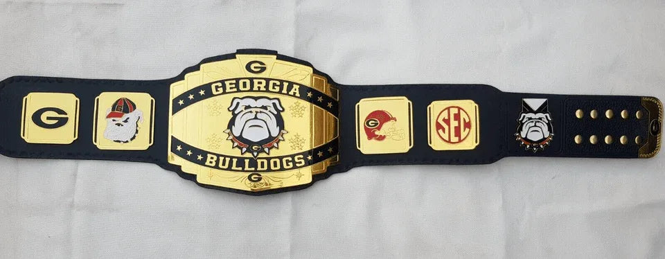 Georgia Bulldogs Championship Wrestling Brass 2mm Belt Adult - WWF Belt