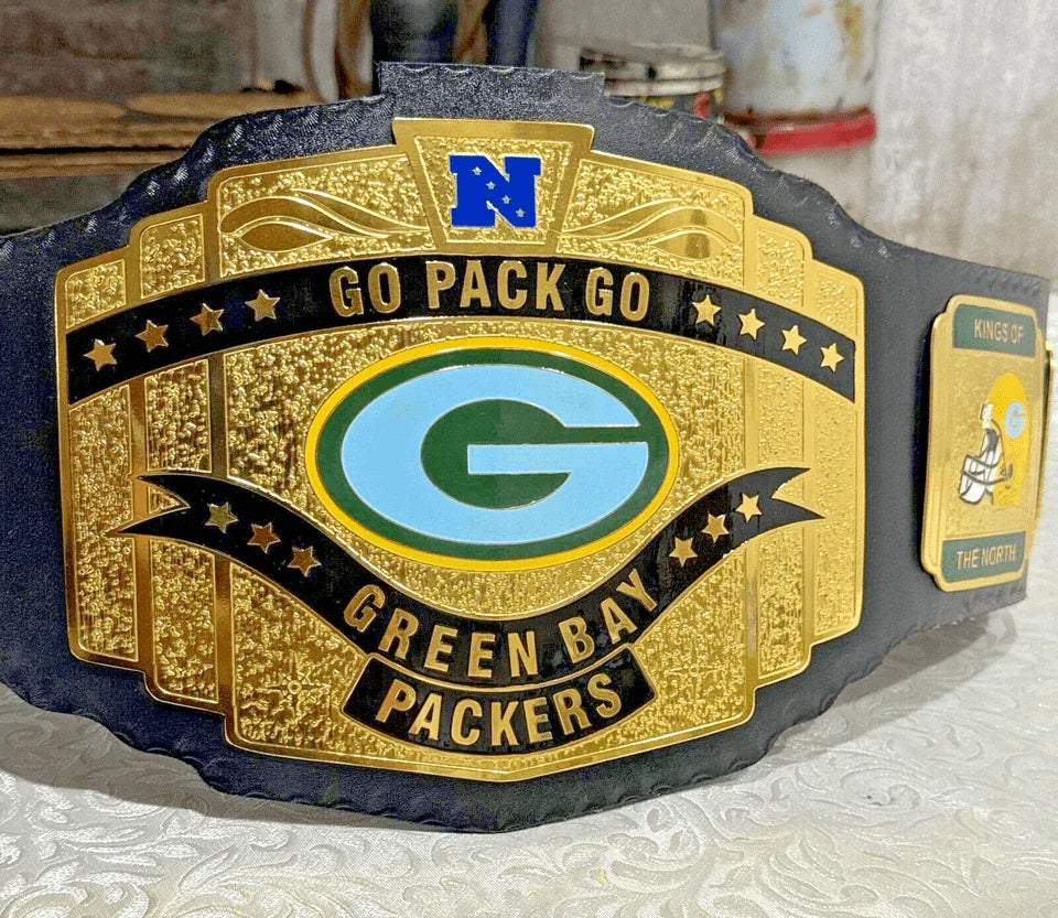 Green Bay Packers NFL Championship Wrestling Belt Brass Alloy - WWF Belt