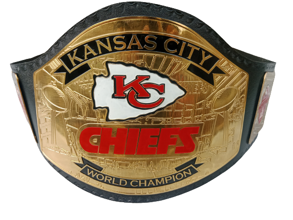 Kansas City Chiefs Kc Nfl Championship Wrestling Belt 2mm Brass Adult Size