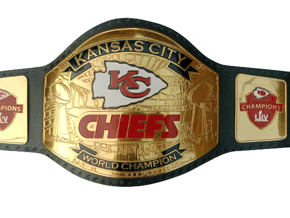 Kansas City Chiefs Kc Nfl Championship Wrestling Belt 2mm Brass Adult Size