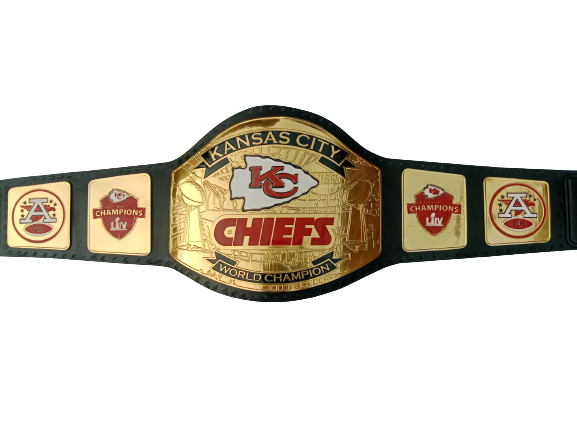 Kansas City Chiefs Kc Nfl Championship Wrestling Belt 2mm Brass Adult Size